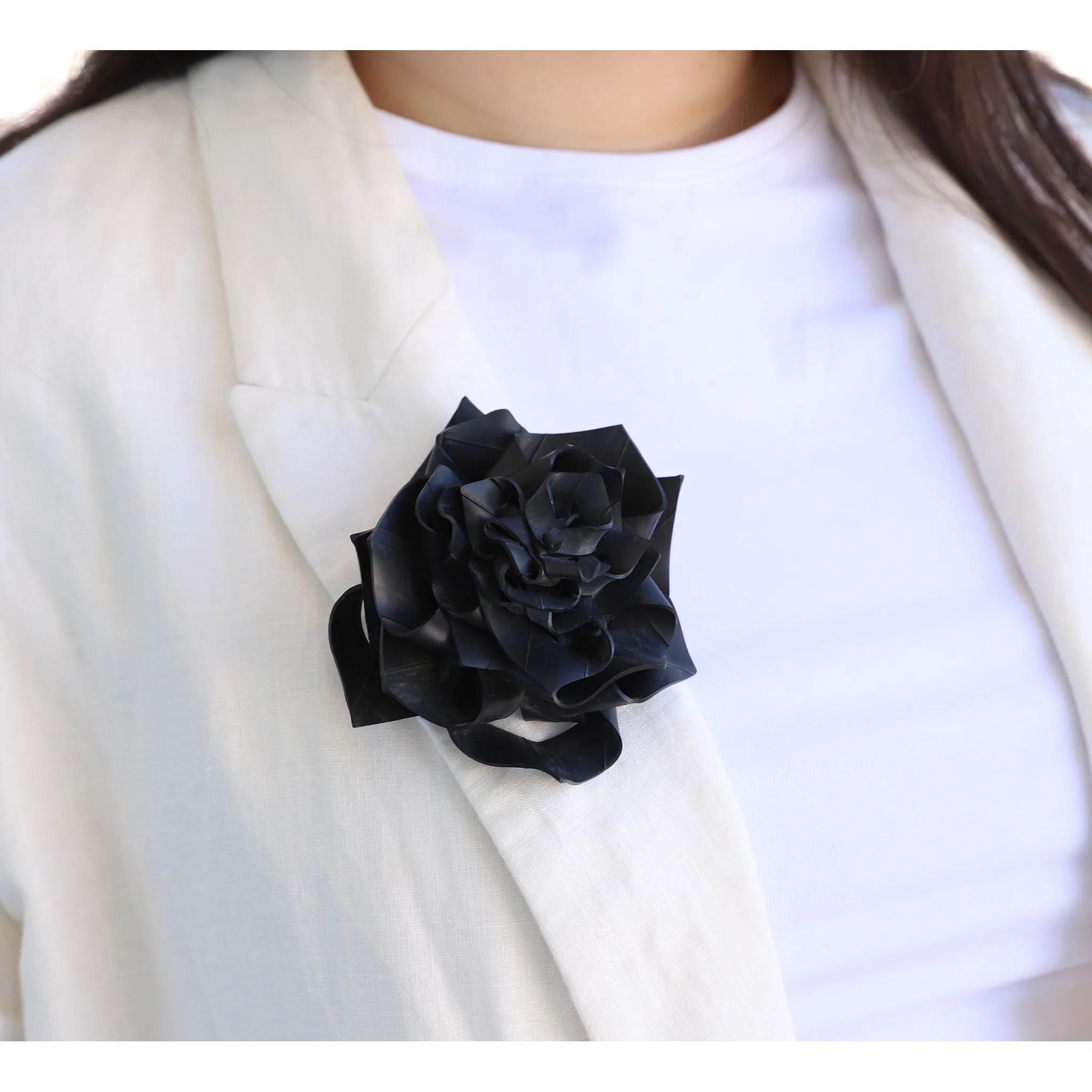 Upcycled Rubber Corsage Brooch - Image 3