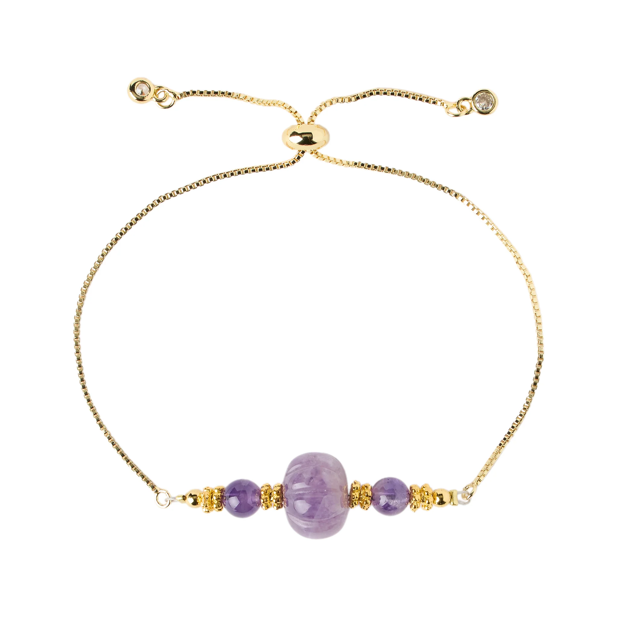 Amethyst Slide Chain Bracelet