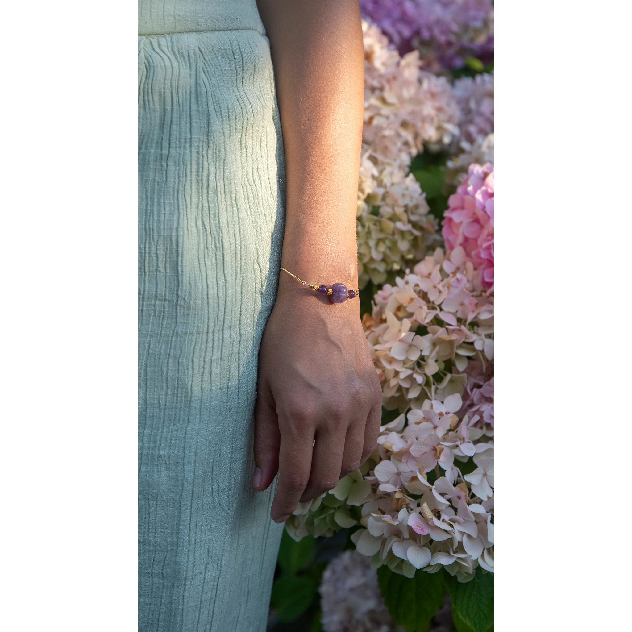 Amethyst Slide Chain Bracelet - Image 2