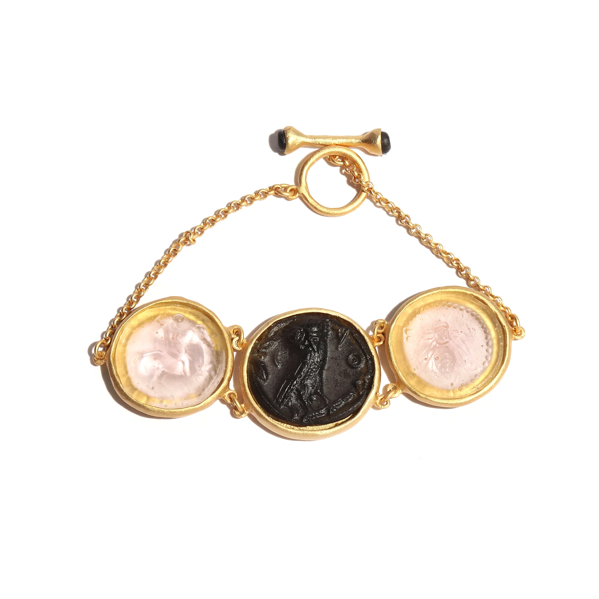 Glass Multi-Coin Motif Bracelet - Image 2