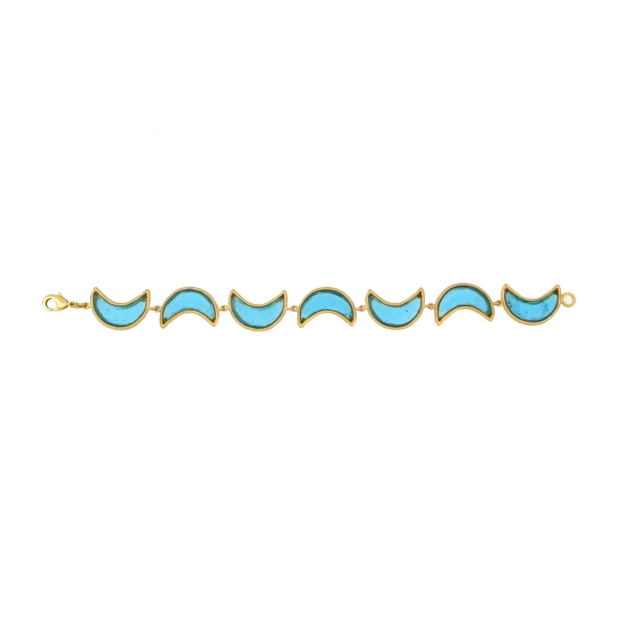 Crescent Moon Glass Bracelet