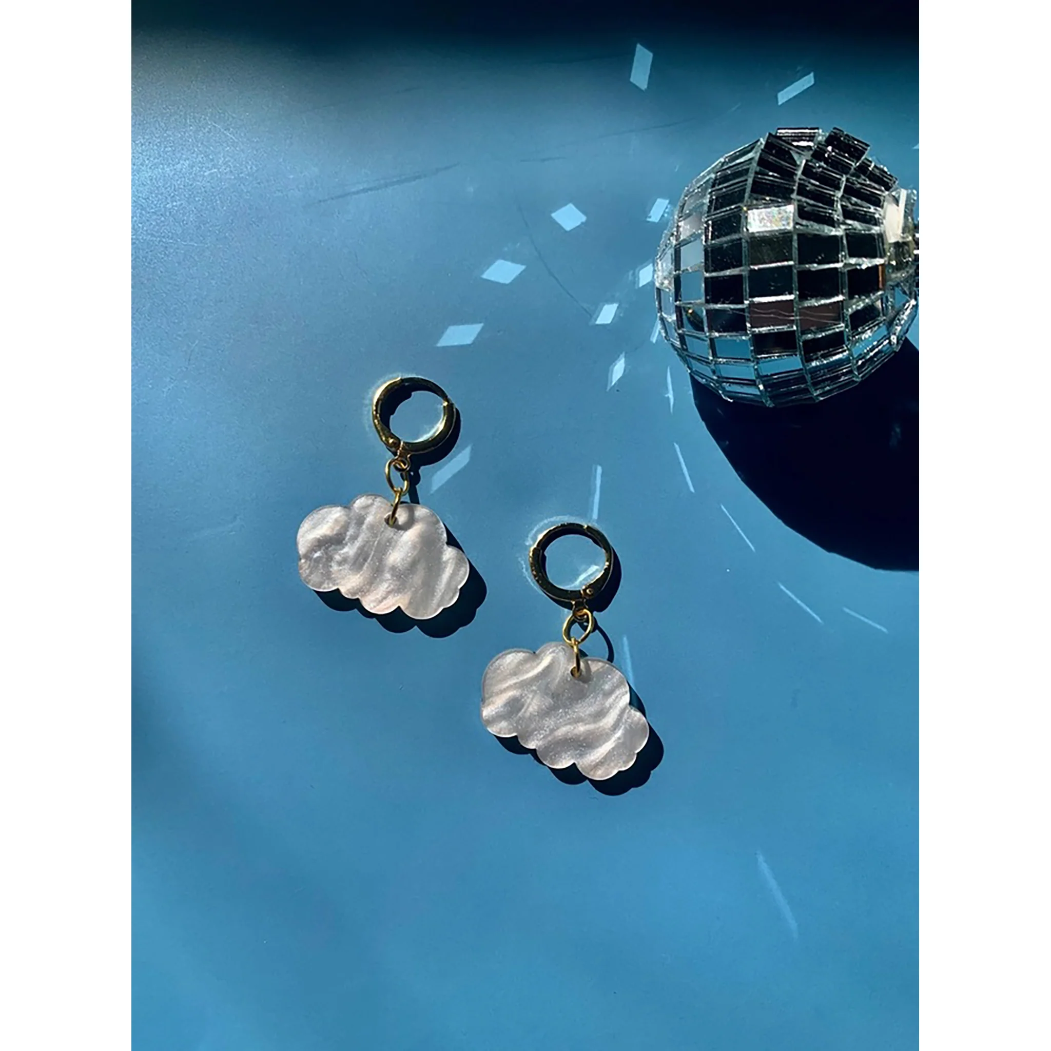 Mini Acrylic Cloud Earrings - Image 2