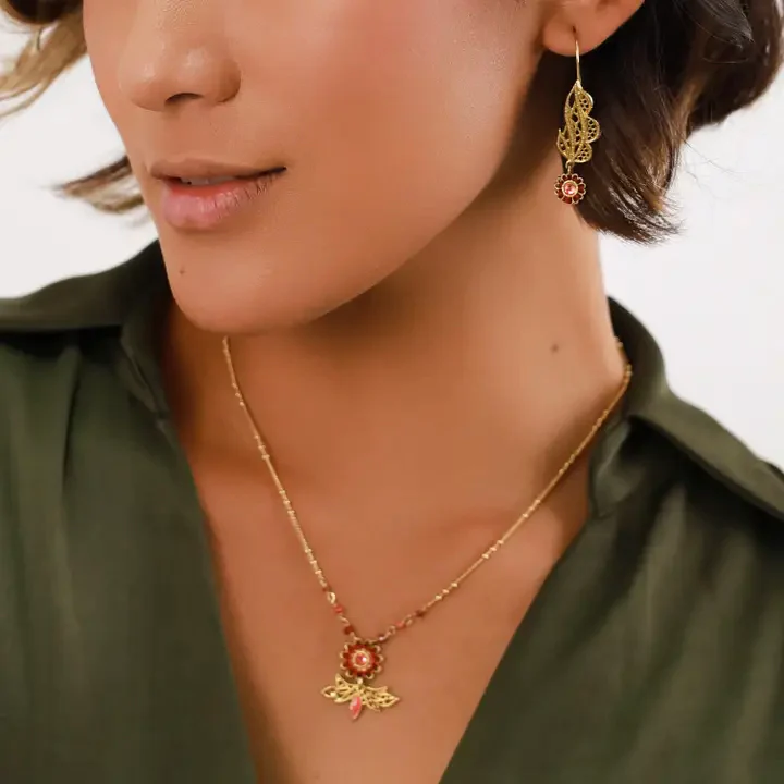 Appoline Golden Flower Earrings - Image 2