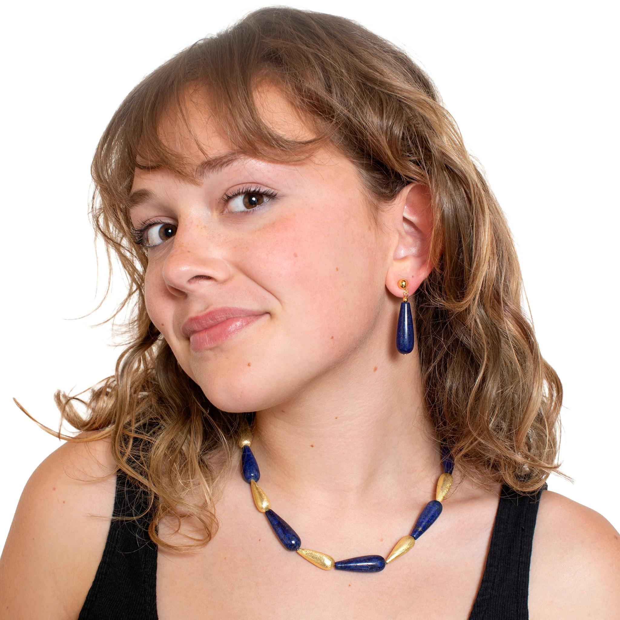 Lapis Teardrop Earrings - Image 2