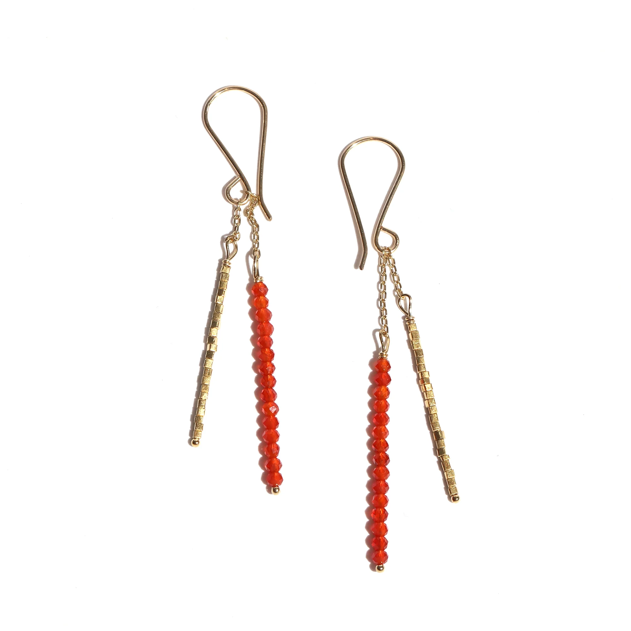 Gold Vermeil & Carnelian Earrings