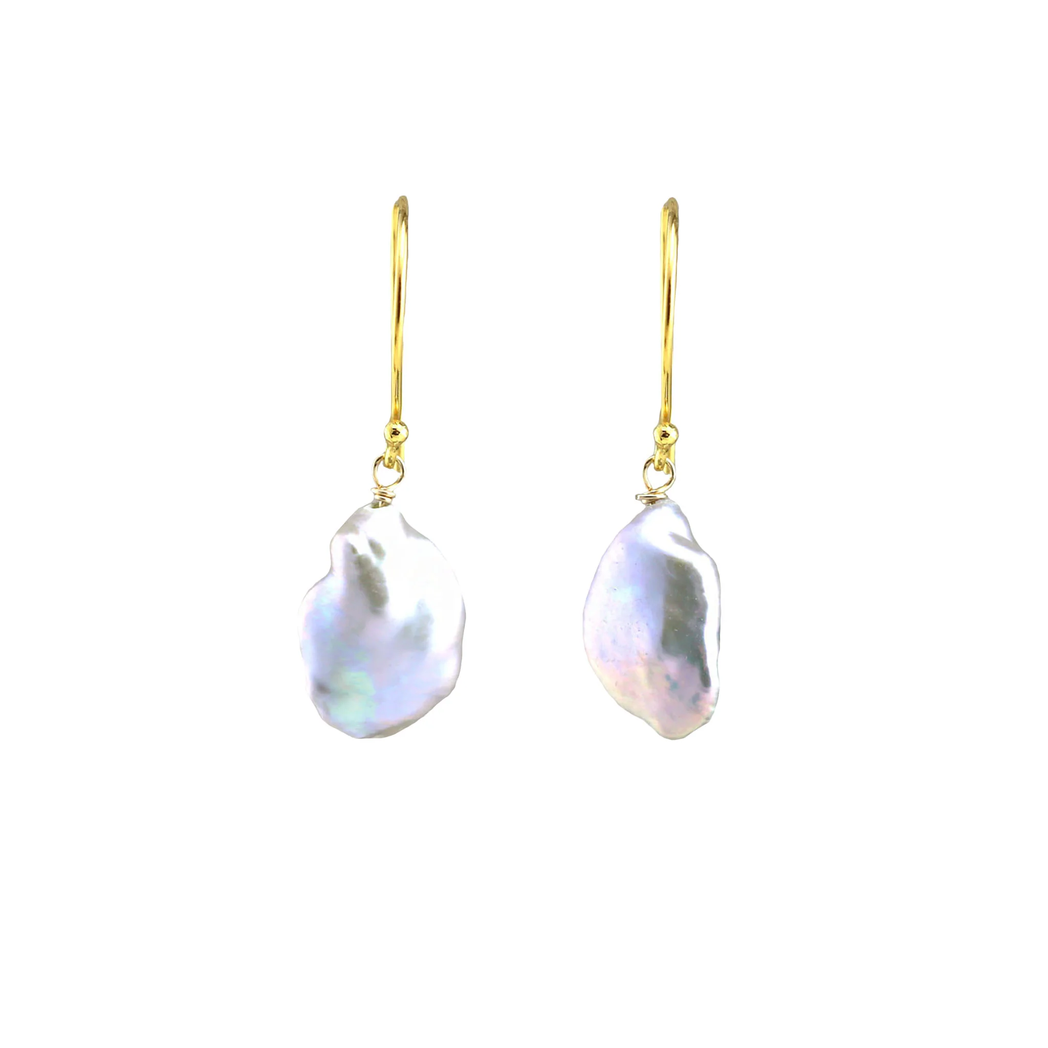Gray Baroque Pearl Drop Earrings