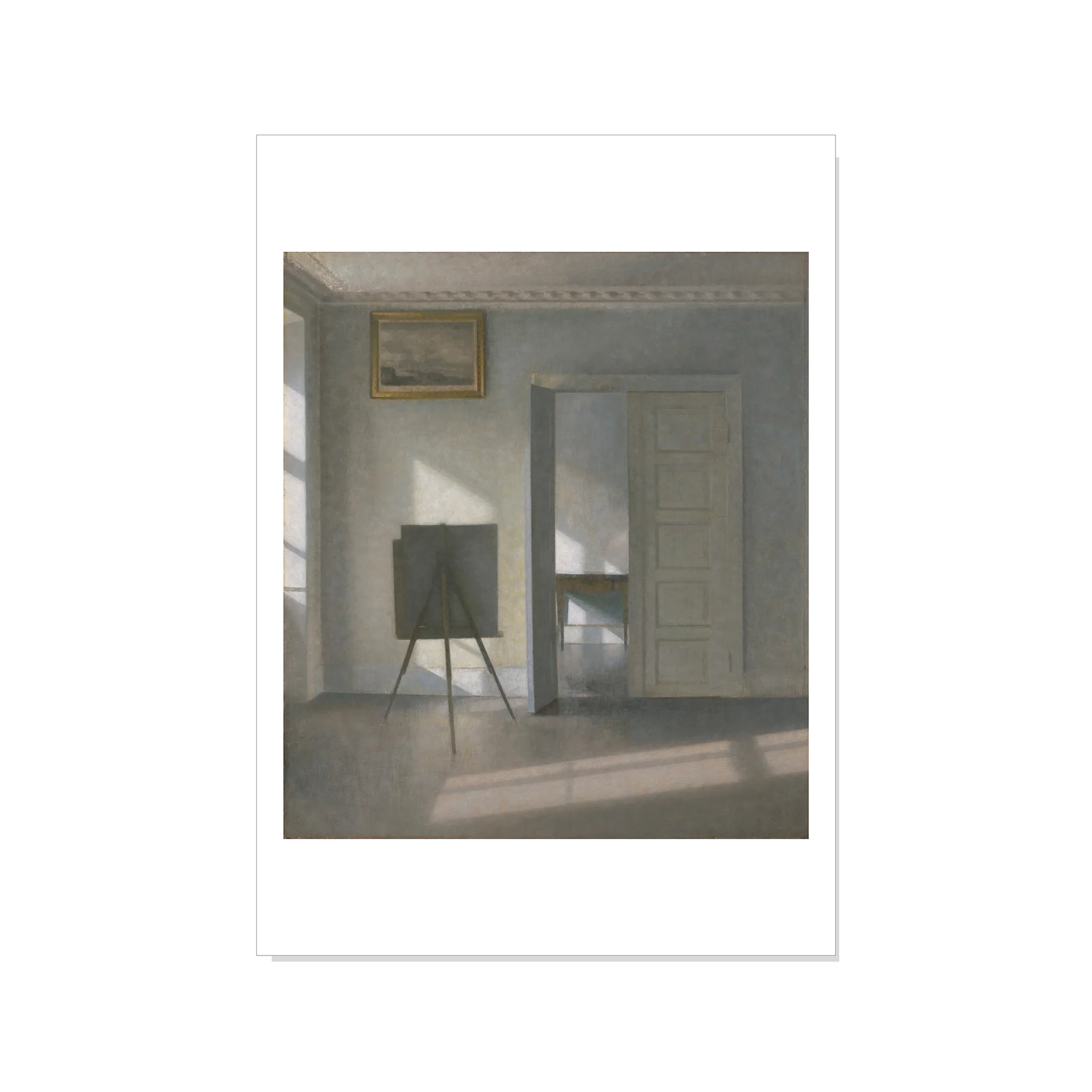 Hammershøi - Interior with an Easel, Bregade 25 - Postcard