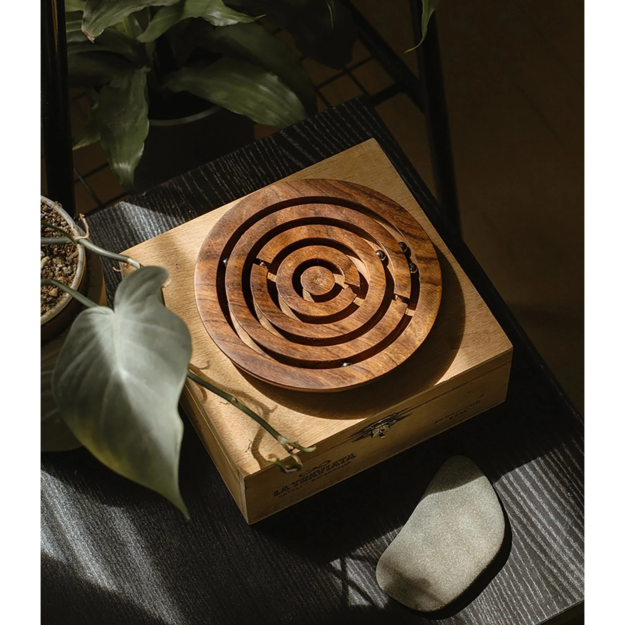 Hand Carved Wood Labyrinth Game - Image 2