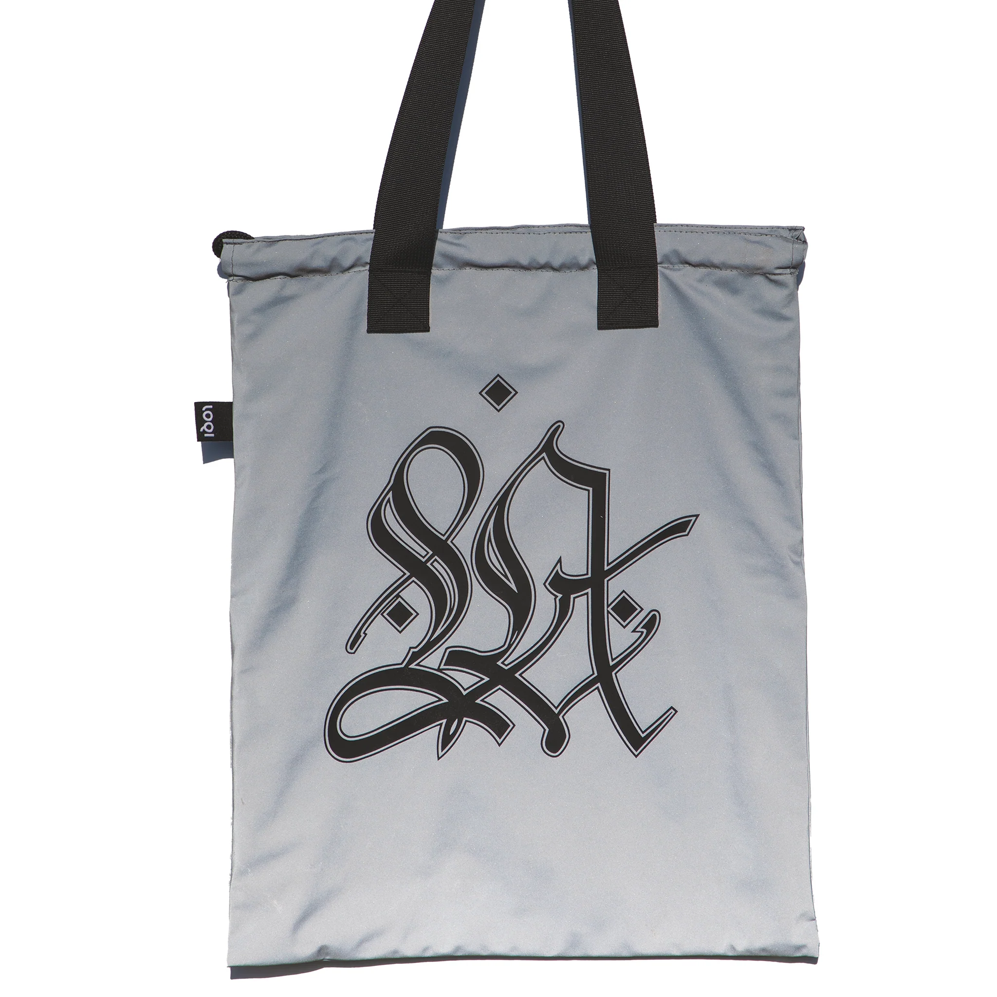 L.A. Graffiti Black Book Reflective Reversible Tote Bag / Backpack - Image 2