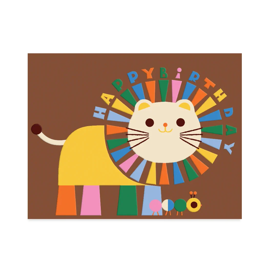 'Lion Birthday' Greeting Card