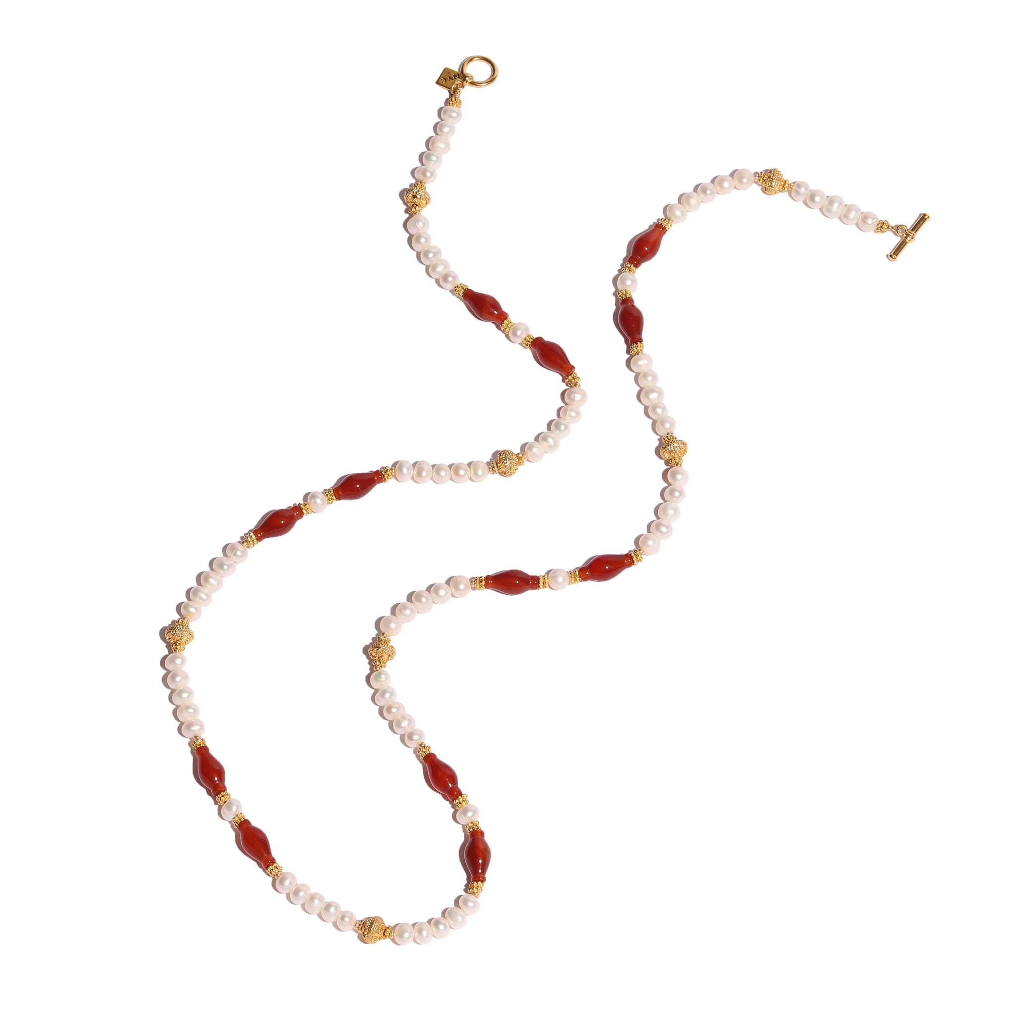Classical Carnelian & Pearl Necklace