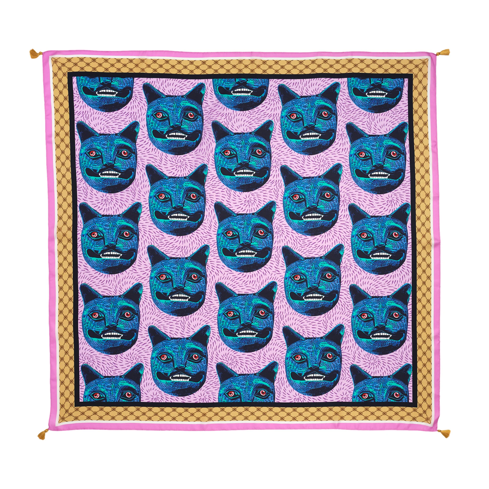 Purrquoise Cat Silk Scarf