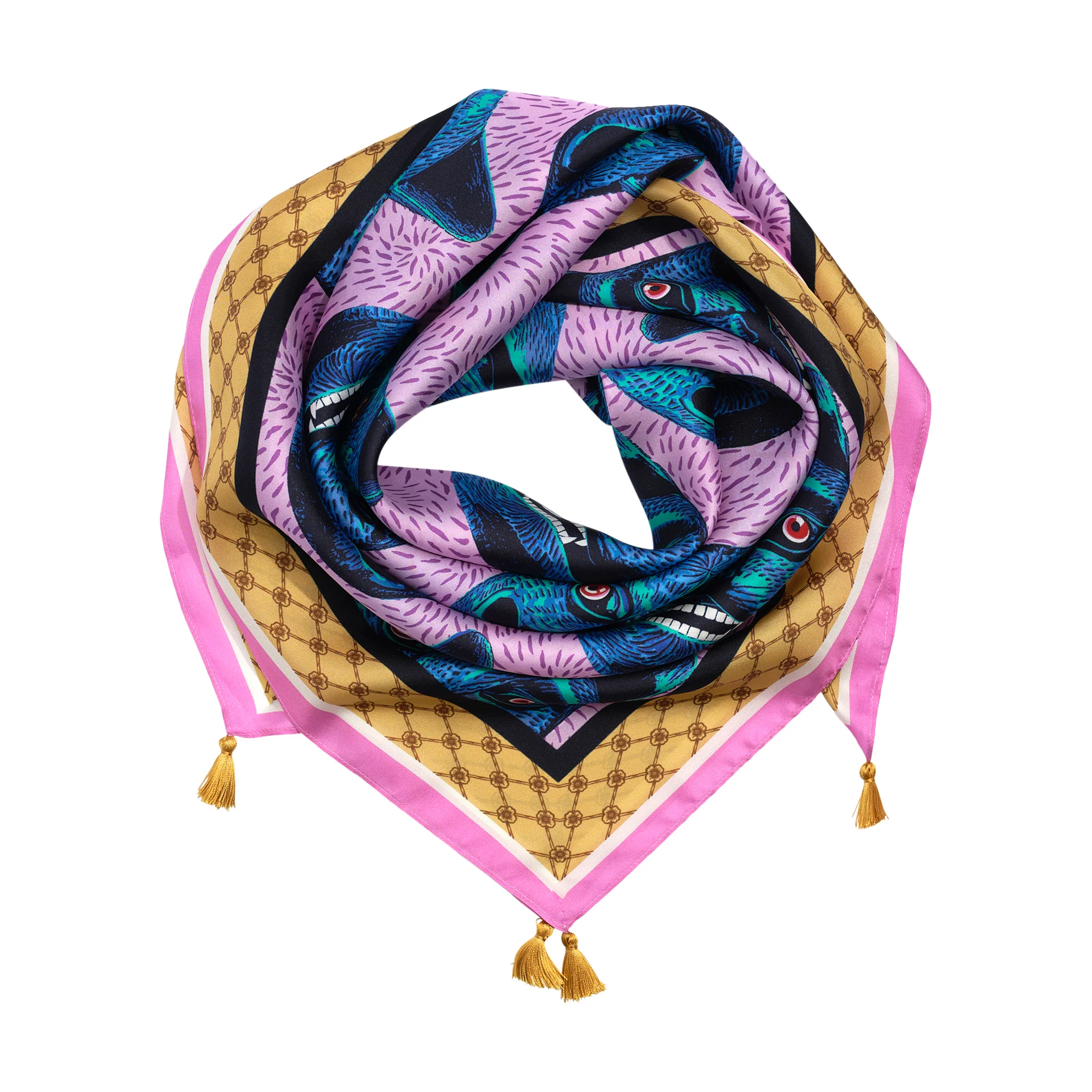 Purrquoise Cat Silk Scarf - Image 2