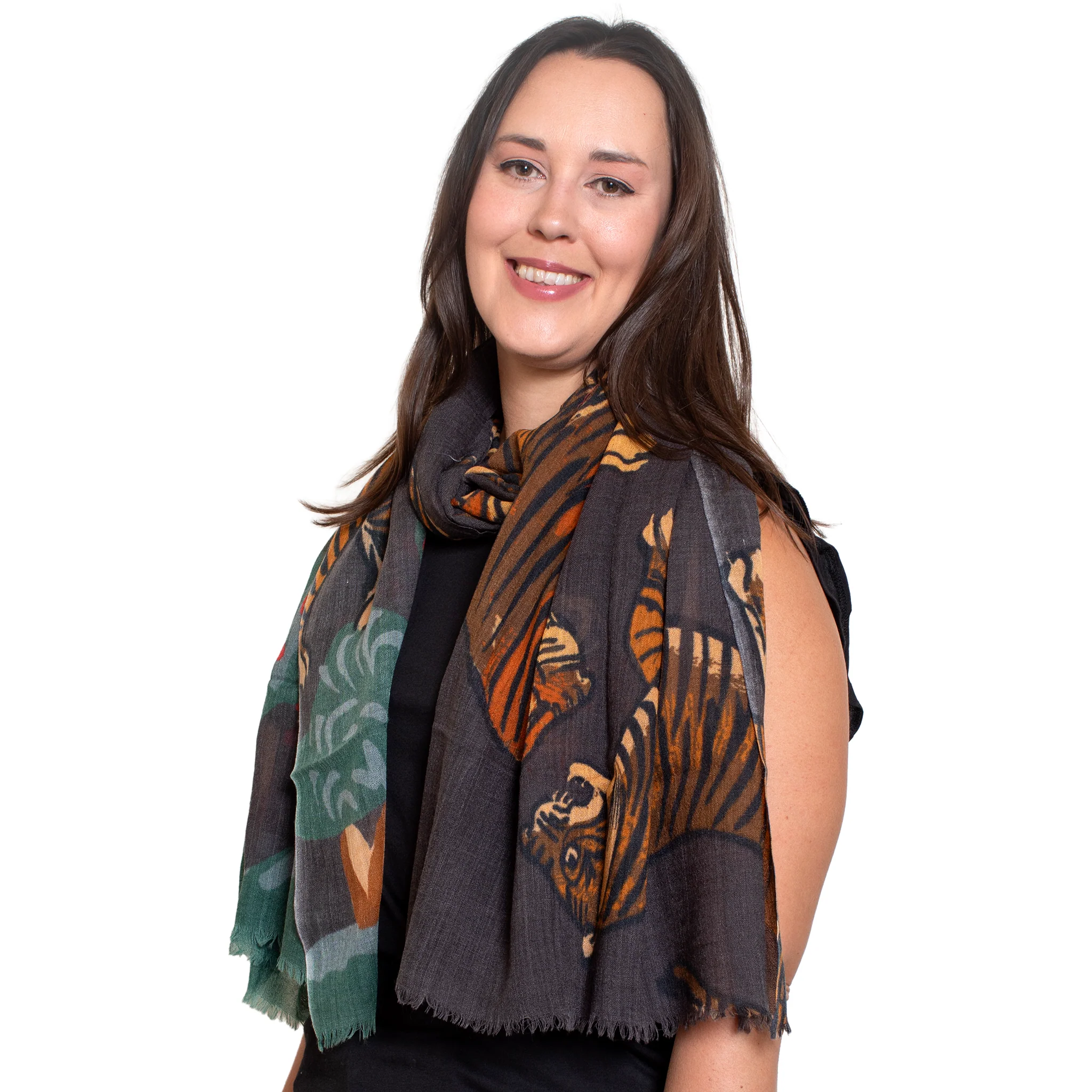 Tiger & Bush Wool Scarf - Image 2