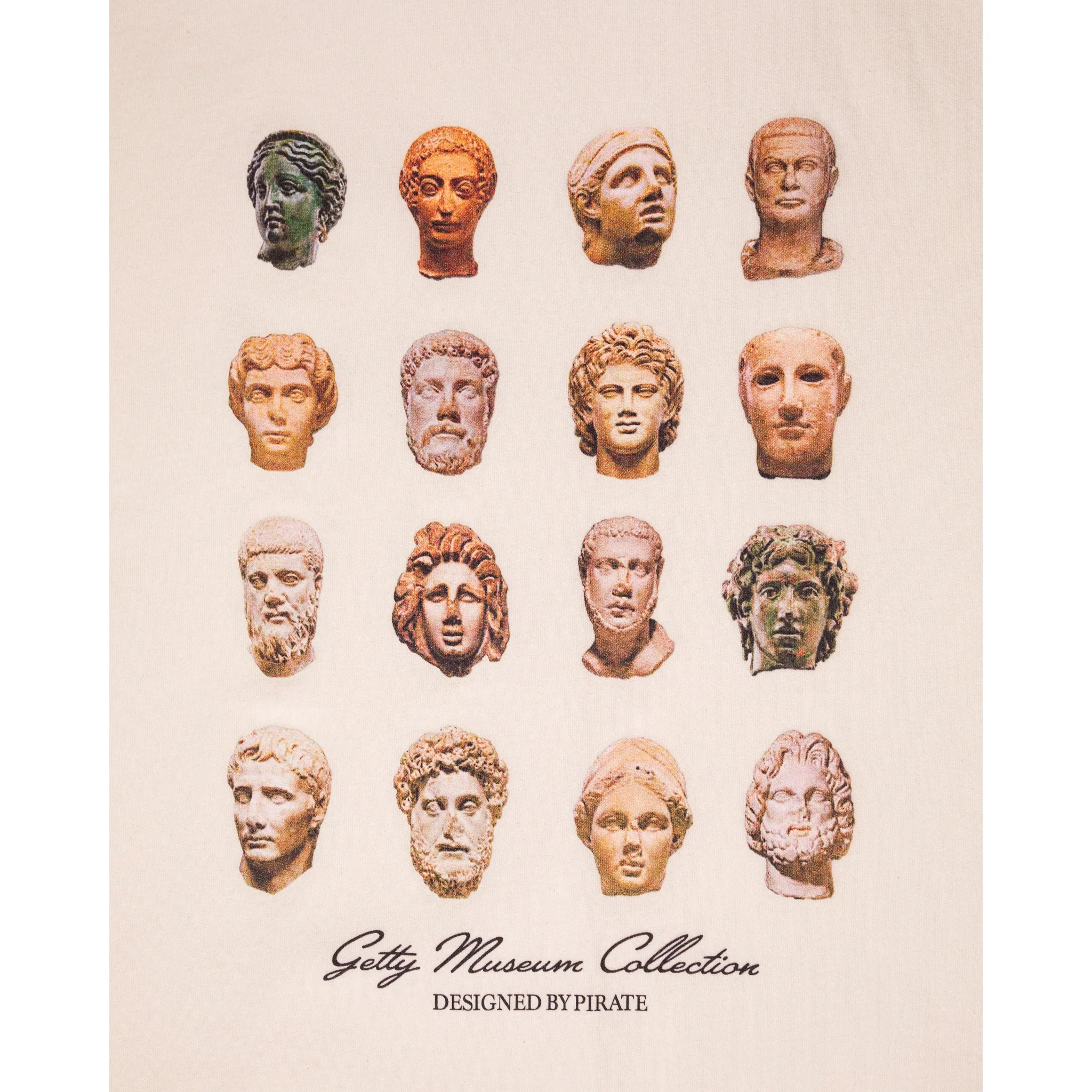 Sculpture Heads Graphic Tee - Cream - Image 8