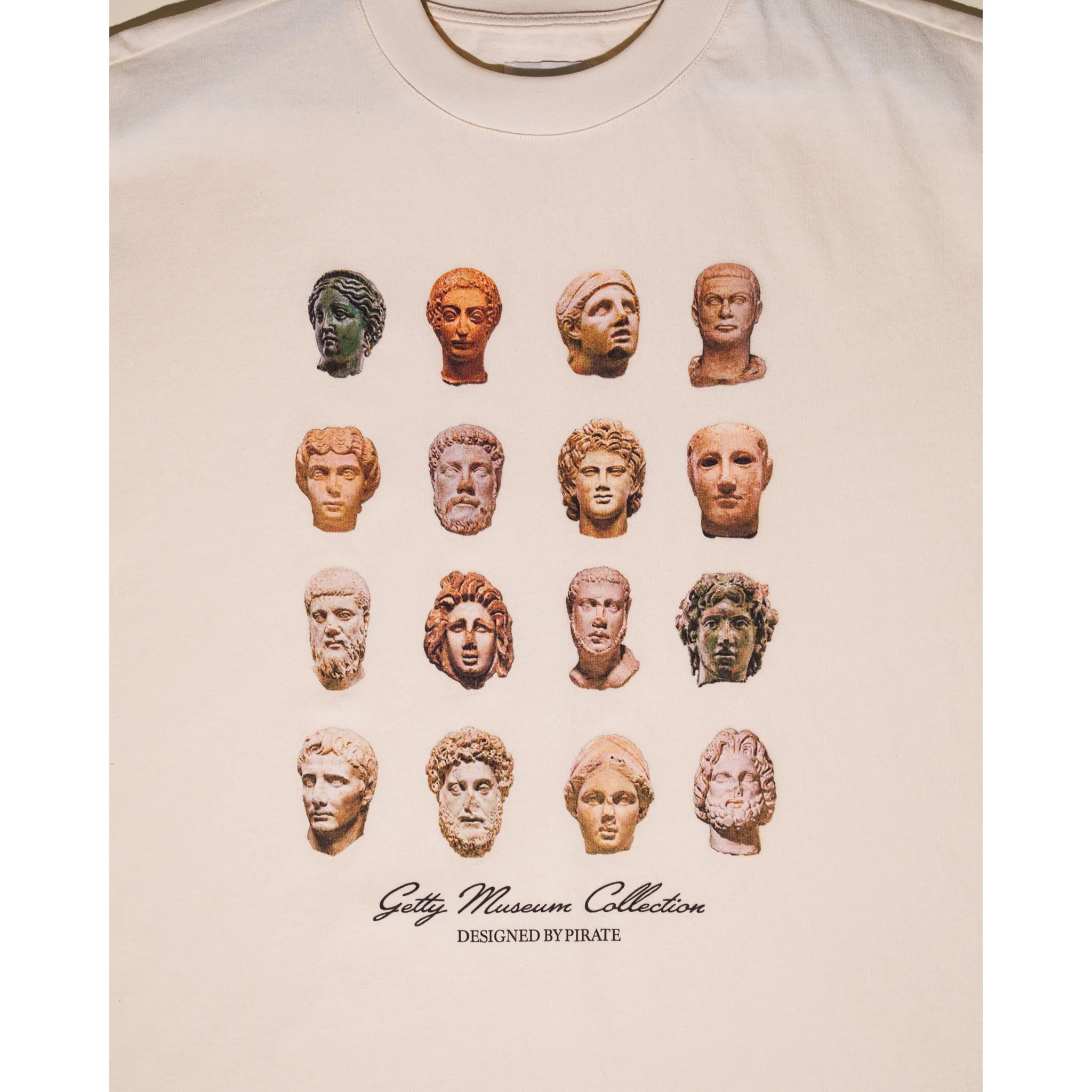 Sculpture Heads Graphic Tee - Cream - Image 9