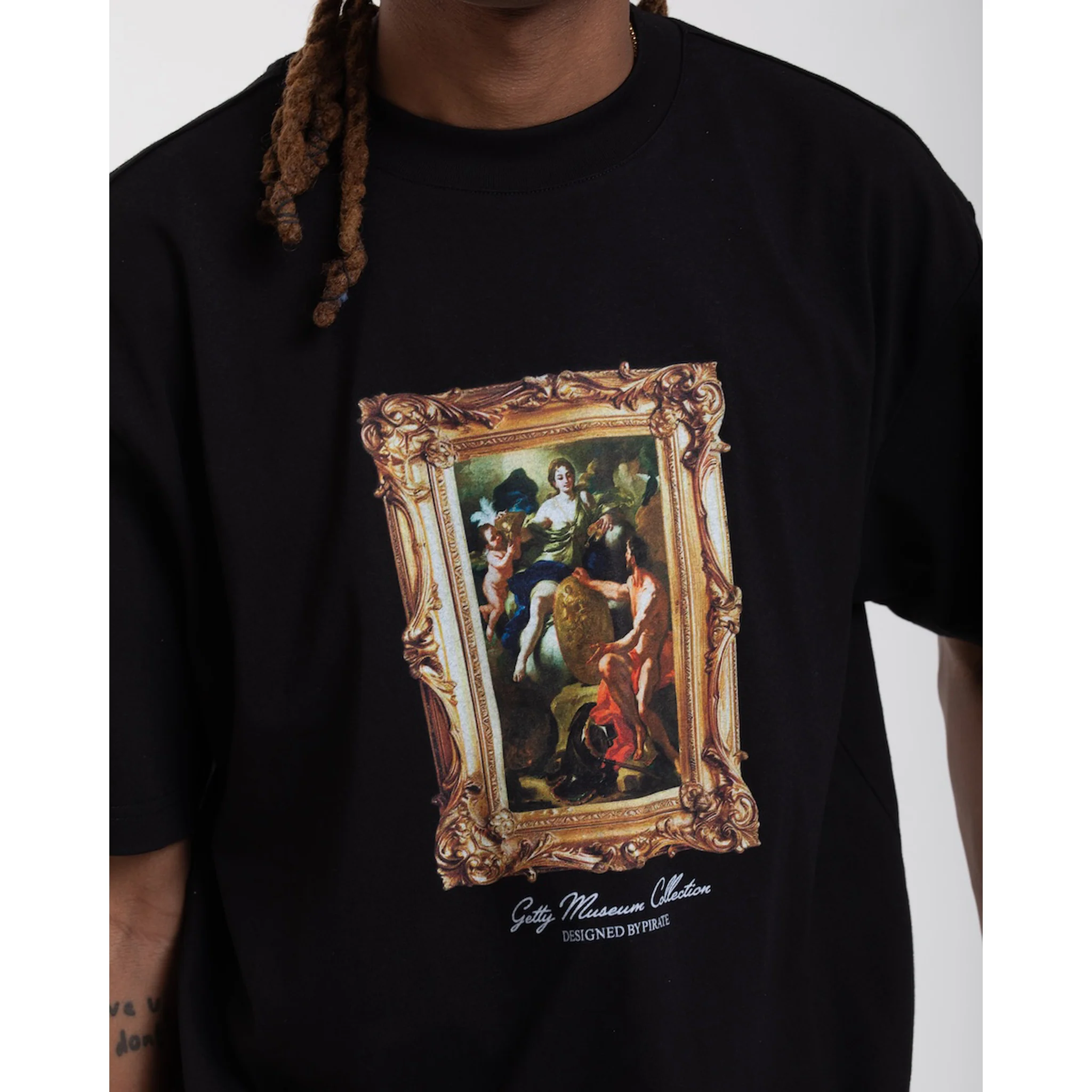 Venus at the Forge of Vulcan Framed Graphic Tee - Black - Image 3