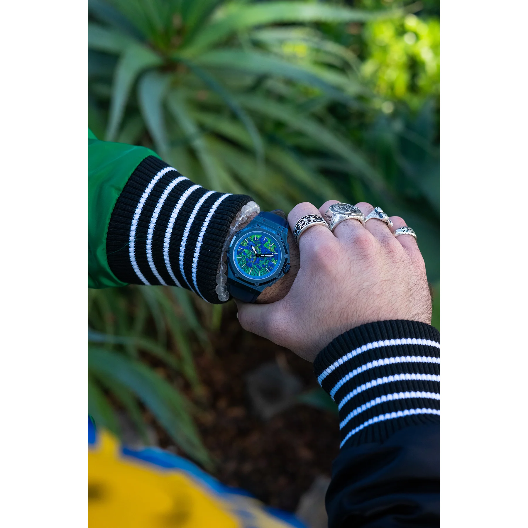 Van Gogh Irises Watch with Leather Band - Image 5