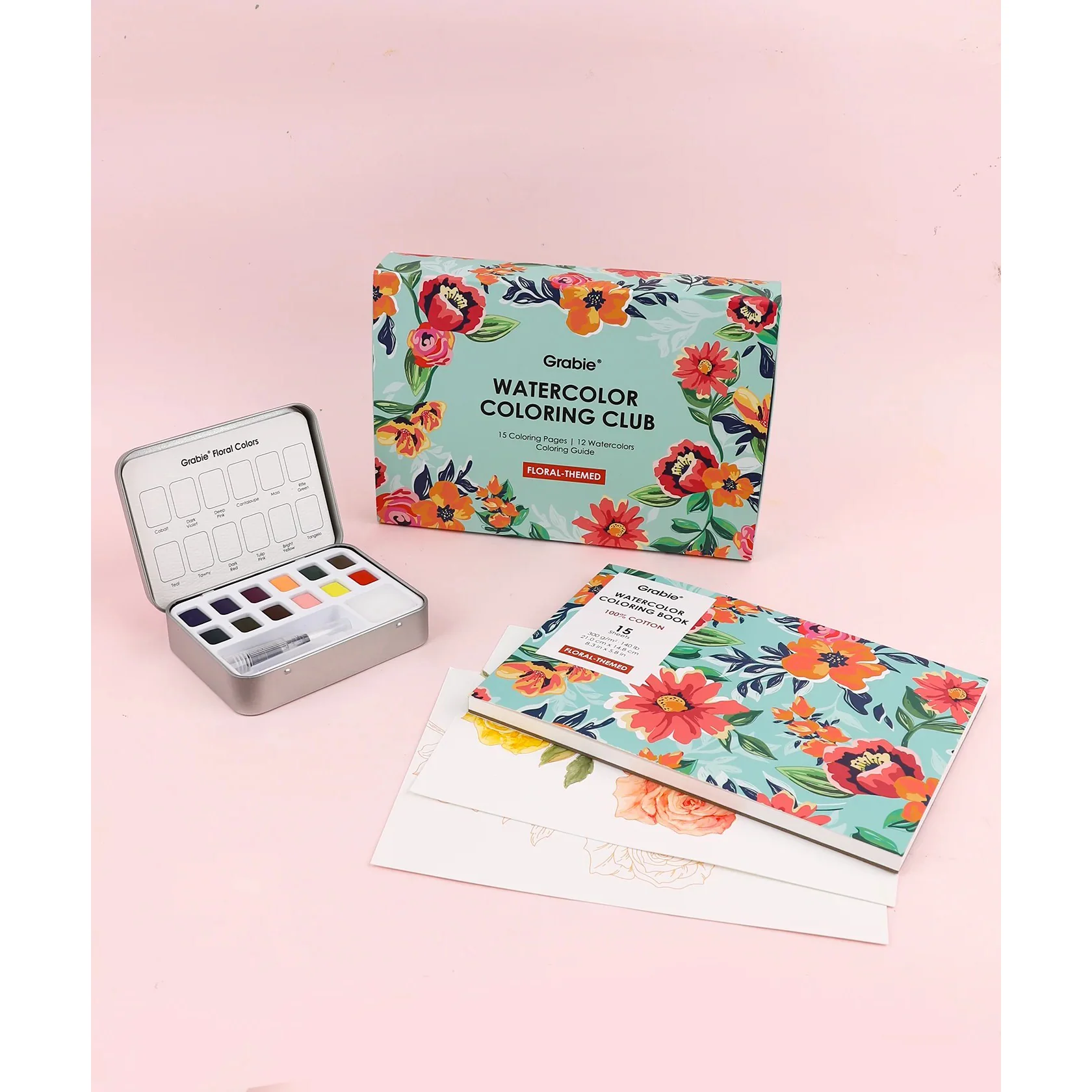 Watercolor Coloring Box - Floral - Image 4